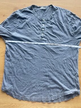 Buck Mason XL Men's Grey Henley Short-Sleeve Shirt